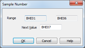 Sample number dialog