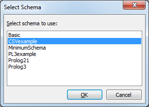 Select Schema dialog box